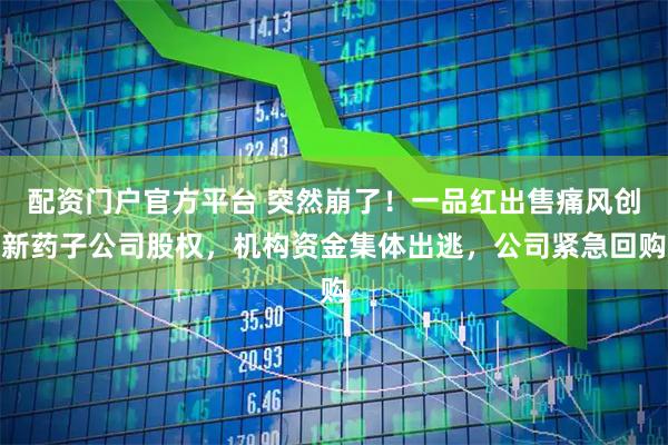 配资门户官方平台 突然崩了！一品红出售痛风创新药子公司股权，机构资金集体出逃，公司紧急回购
